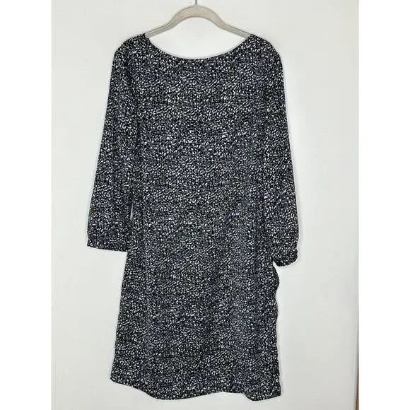 Gap Womens Blue Animal Print 3/4 Dolman Sleeve Draped Dress Size 14 New - Picture 7 of 7